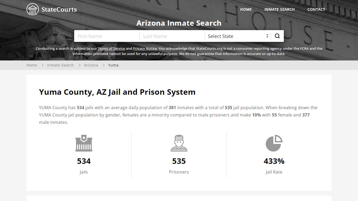 Yuma County, AZ Inmate Search - StateCourts